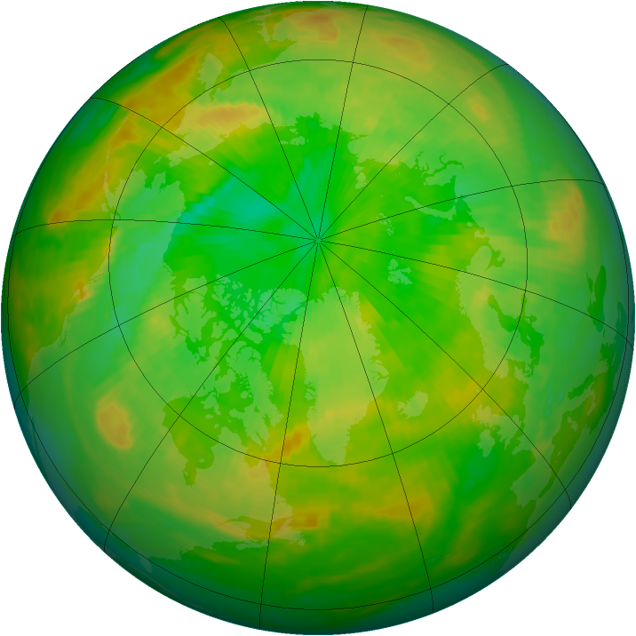 Arctic ozone map for 01 July 1987
